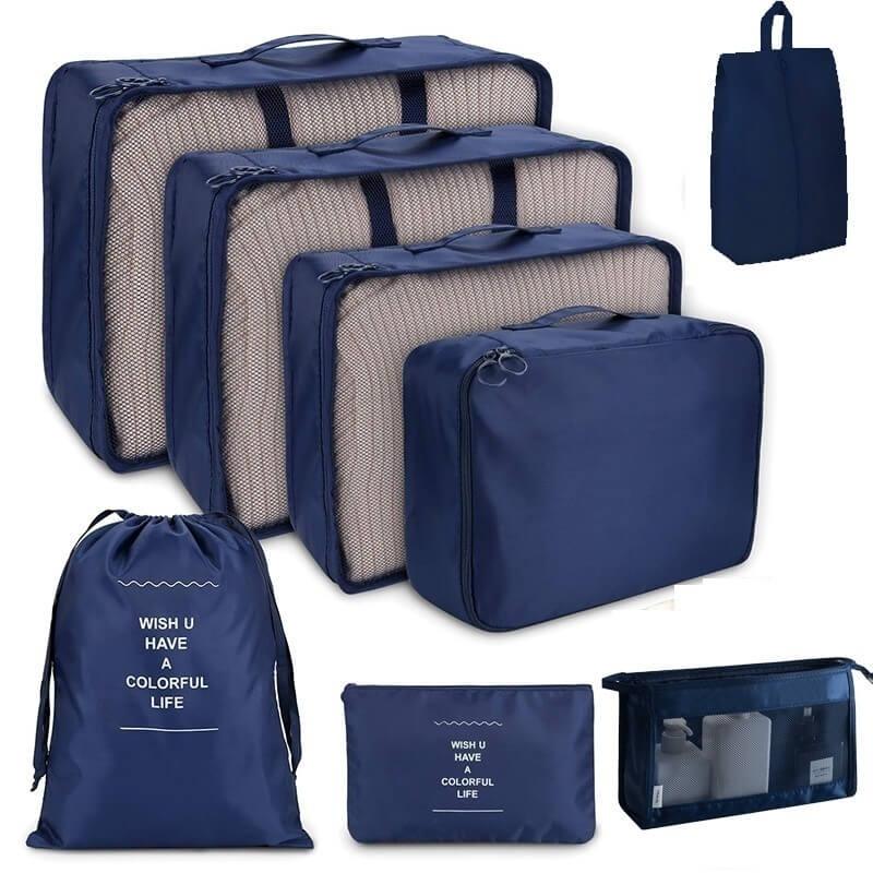 KIT 8 Bolsas Organizadoras á Prova D'água Para Viagem